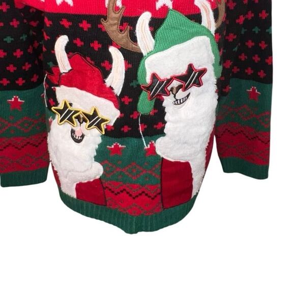 Holly Time Unisex XXL/2XG FALALALLAMA  3D Holiday Ugly Christmas Sweater - Picture 2 of 7